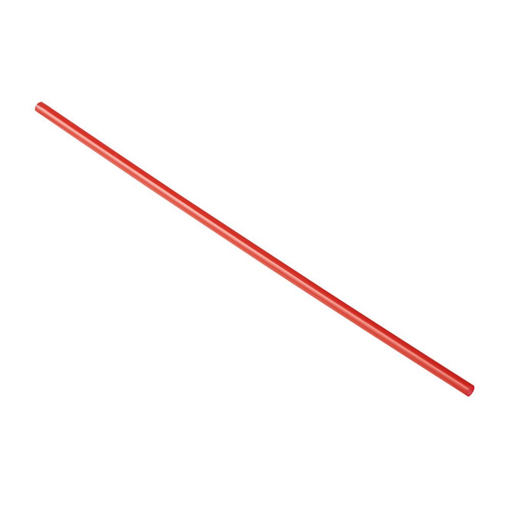 7.75" Red Jumbo Unwrapped Straw, 10/250
