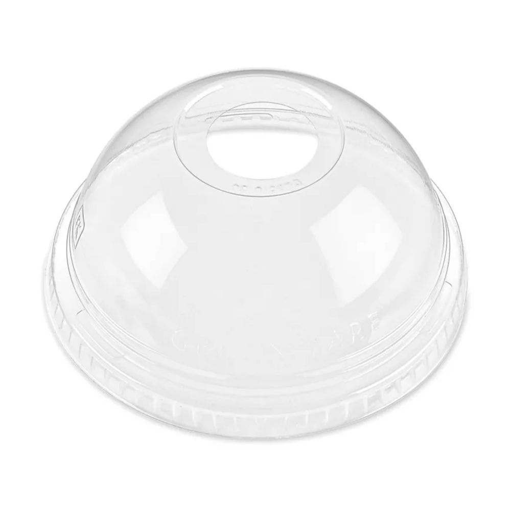 8oz & 10oz PET Dome Lid w/Hole, 20/50