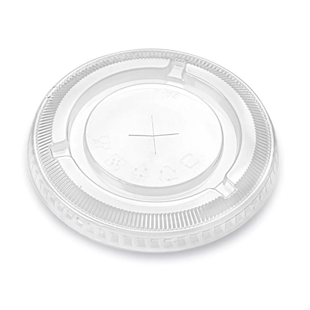 8oz & 10oz PET Flat Lid w/Hole, 20/50
