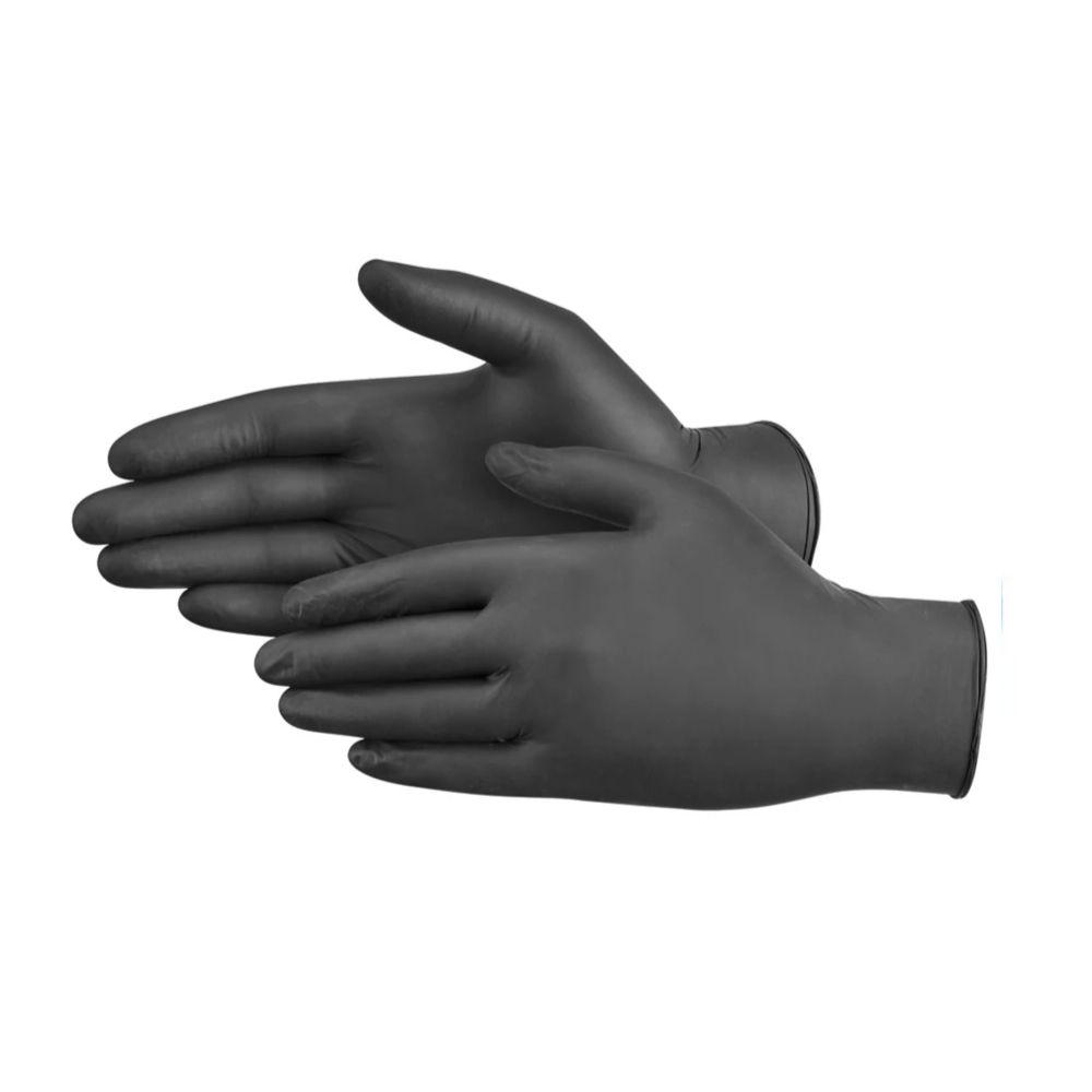 Large Black 4mil Exam Powder Free Gloves