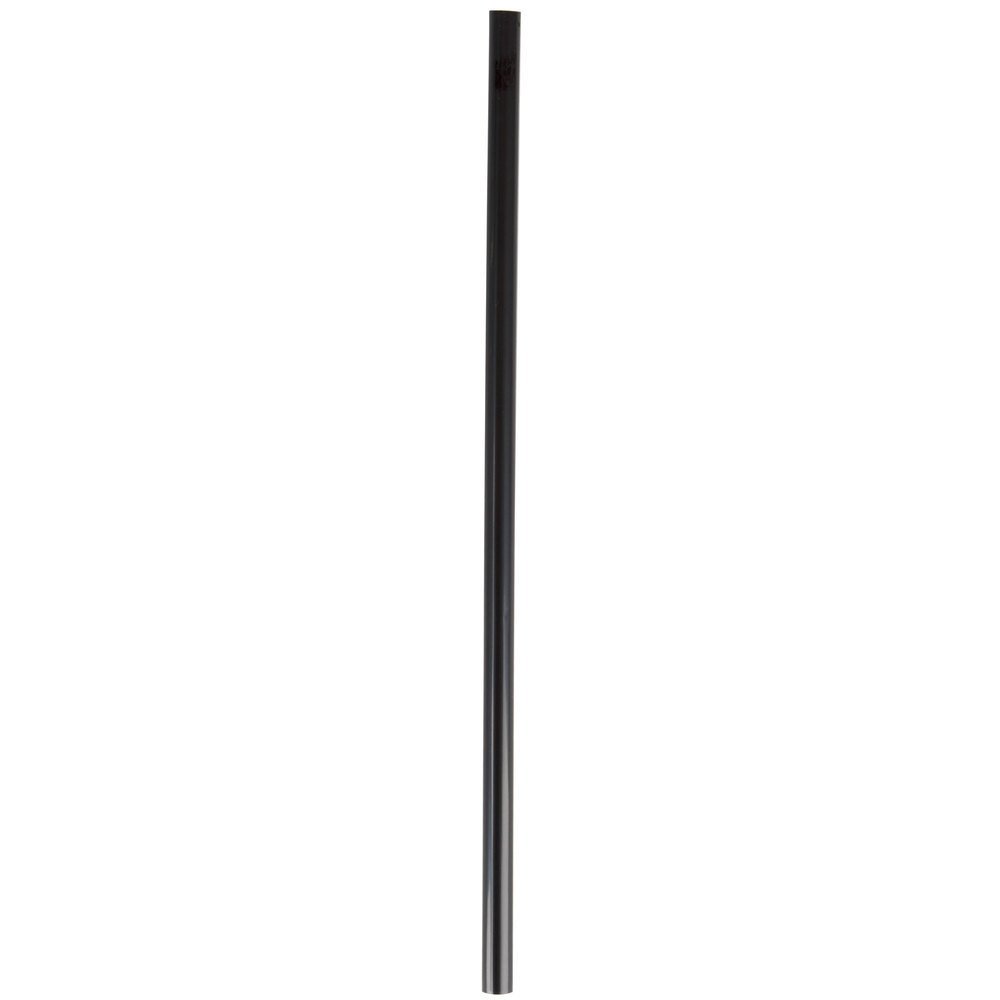7.75" Black Jumbo Unwrapped Straw, 10/250
