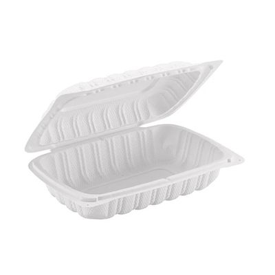 Royalty Eco White 9x6 1 Compartment MFPP Hinged Container